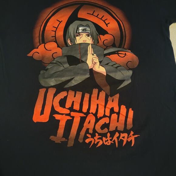 Anime Uchiha Itachi Naruto Shippuden Black Graphic Print T-Shirt Men’s Medium - Picture 2 of 6